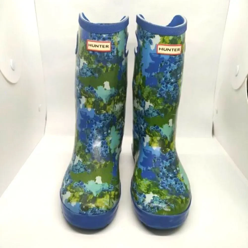 Hunter x Target‎ Waterproof Rain Boots Girls Size 4 Blue Green